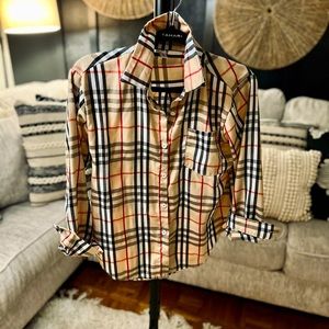 Brand new nova check preppy blouse